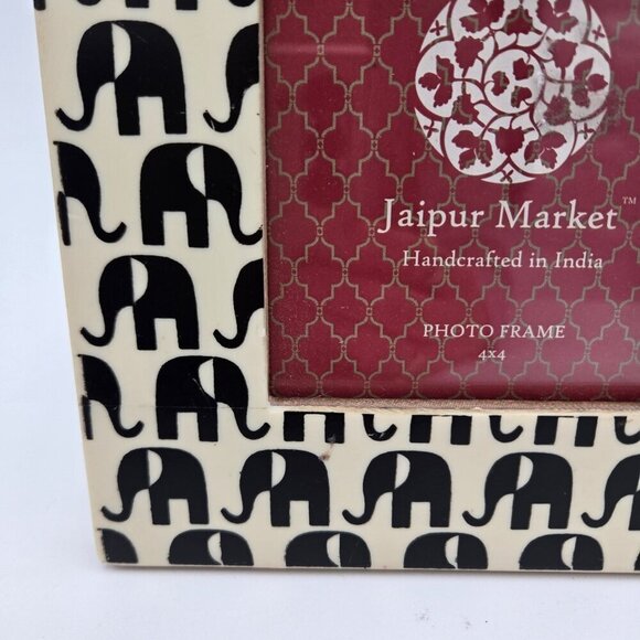 Jaipur Market Elephant Photo Frame 4x4 Black And White Abstract India 6.5 x 6.5 - Picture 5 of 10